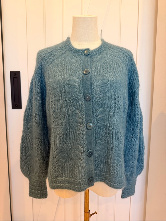 Sezane Sweaters - Le Maille Sézane Alma cardigan in a peacock blue mohair and wool blend size S